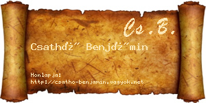 Csathó Benjámin névjegykártya