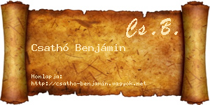 Csathó Benjámin névjegykártya