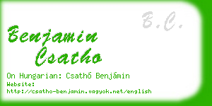 benjamin csatho business card